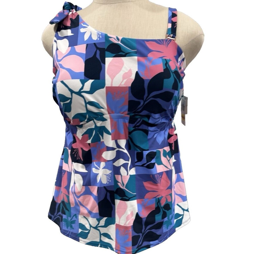 Raisins Curve Plus Size Marita Tankini Top Size 22W Floral NEW NWT